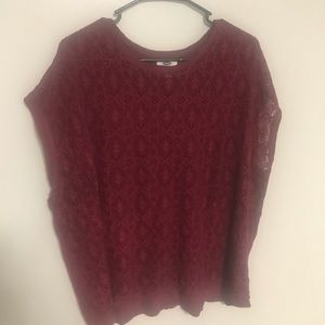 Old Navy, Burgundy Lace Shirt
